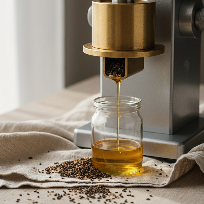 Cold-pressed black seed oil extraction process